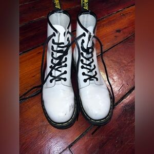 Dr Martens Dr. Martens Doc Martens white boots size 8